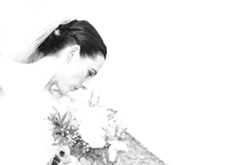 black and white wedding photo